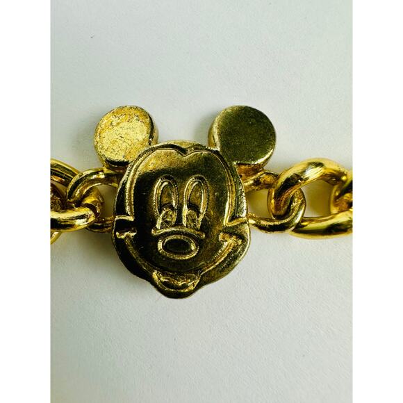 Vintage Mickey Mouse Disney Adjustable Chain Belt Glentex New York Gold Tone 42" - Picture 8 of 16